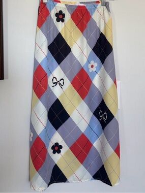 Lisa Says Gah Argyle Sandy Midi Skirt